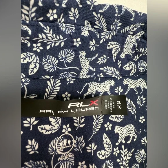 RLX Ralph Lauren Classic Performance Polo Shirt Animal Print Size XL - Picture 5 of 9